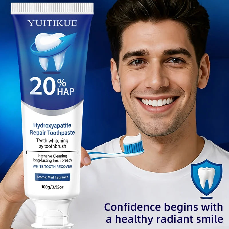 20% Hydroxyapatite Toothpaste for Deep Cleaning And Whitening Freshens Breath Gum Health Dental Plaque Removal