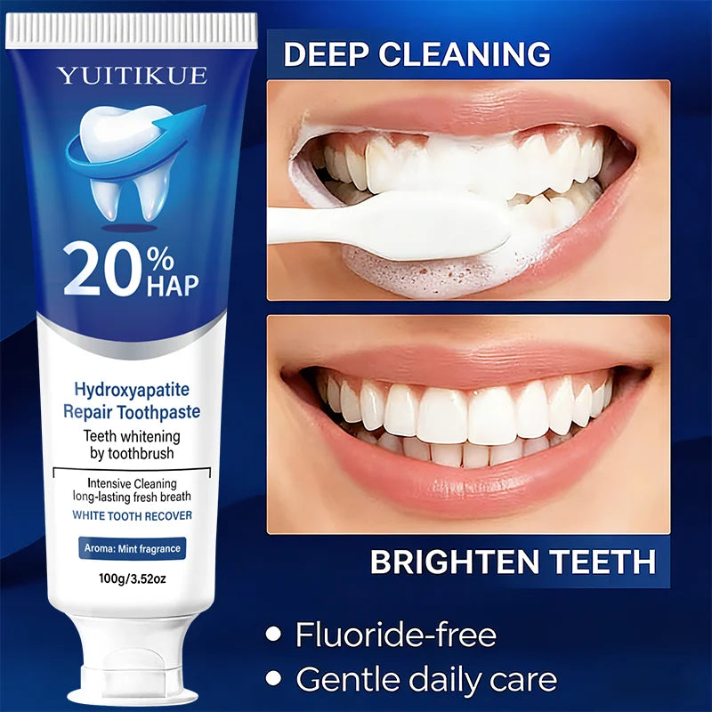 20% Hydroxyapatite Toothpaste for Deep Cleaning And Whitening Freshens Breath Gum Health Dental Plaque Removal