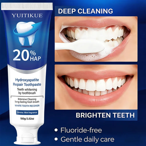 20% Hydroxyapatite Toothpaste for Deep Cleaning And Whitening Freshens Breath Gum Health Dental Plaque Removal
